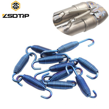 Silver Blue Stainless Steel Motorcycle Exhaust Mounting Extension Pull Spring Rotatable with Welding Fastener Kit For CBR GSXR